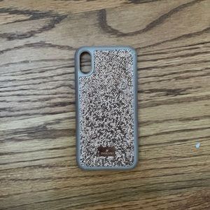 Bronze bedazzled swavorski iPhone X phone case